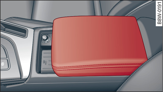 Obr. 61 Komfortní loketní opěrka mezi sedadlem řidiče a spolujezdce