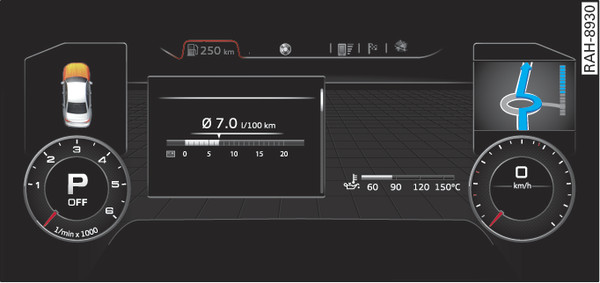 Obr. 10 Platí pro: vozidla s Audi virtual cockpit Rozšířený vzhled