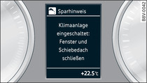 Kombiinstrument: Sparhinweis