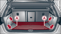 Luggage compartment: Stretch net attached (example)