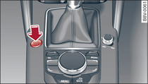 Centre console: START ENGINE STOP button