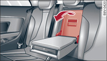 Backrest: Cover of load-through hatch