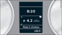 Cuadro de instrumentos: Indicación del modo de 2 cilindros