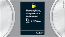 Дисплей: общее предупреждение об уровне бензина и газа