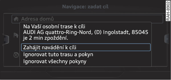 Obr. 230 Pokyn k osobní trase
