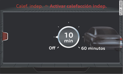 Fig. 95Infotainment: Encender y apagar la calefacción independiente de inmediato