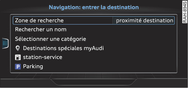 Fig. 227 Exemple : recherche d une destination spéciale