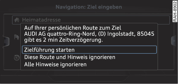 Abb. 227 Hinweis zu persönlicher Route