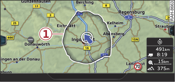 Fig. 236 Example: Display showing electric range