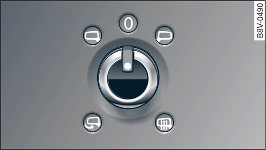 Fig. 54Puerta del conductor: Mando giratorio para el retrovisor exterior (ejemplo)