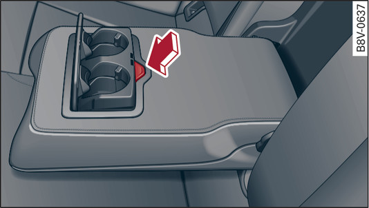 Fig. 69Asiento trasero: Portabebidas trasero*