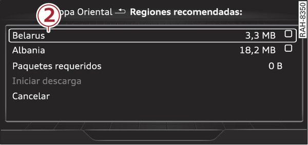 Fig. 234Ejemplo: Selección de un paquete de países