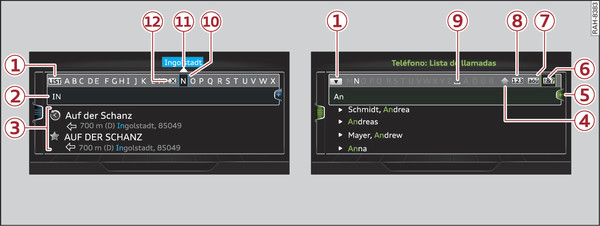 Fig. 200Representación gráfica: Teclado alfabético y teclado numérico