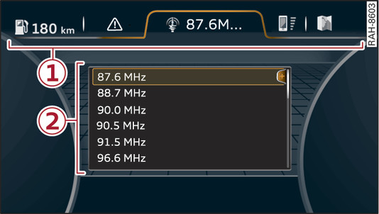 Fig. 7Ejemplo: Vista del sistema de información para el conductor (Audi virtual cockpit)