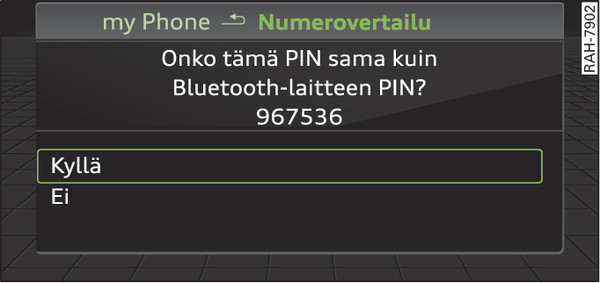 Kuva 208PIN:n näyttö matkapuhelimeen syöttöä varten