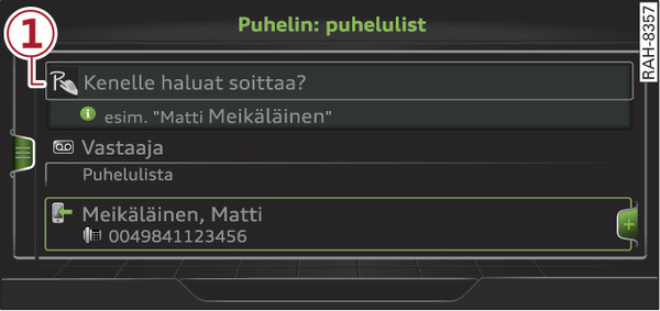 Kuva 194Näyttö MMI touchin ollessa aktiivinen