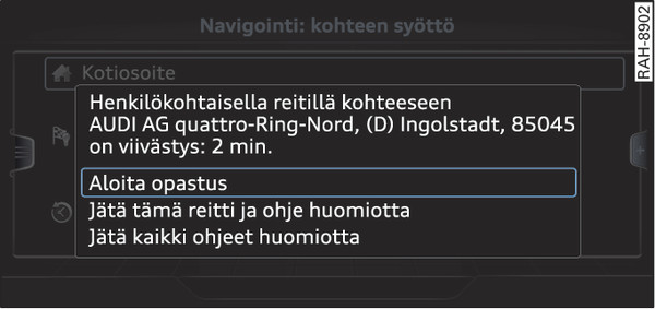 Kuva 227Ohje koskien henkilökohtaista reittiä