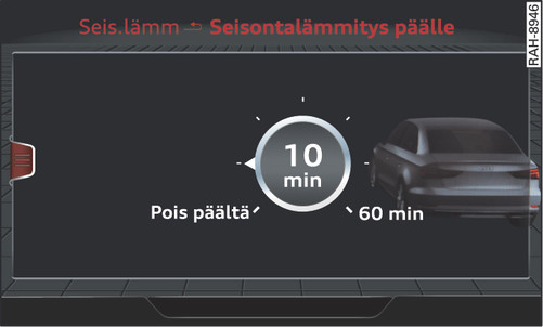 Kuva 89Infotainment: seisontalämmityksen kytkeminen heti päälle/pois