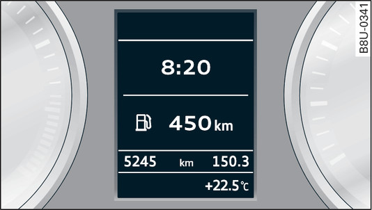 Fig. 6 Combiné d instruments : écran sans système d informations du conducteur