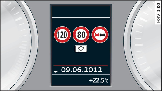 Fig. 144 Combiné d instruments : détection des panneaux de signalisation