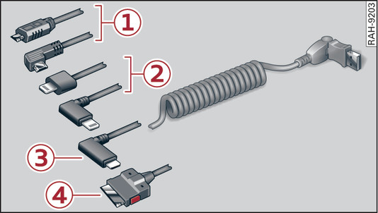 Fig. 246Adaptador USB da Audi