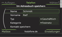 Telefonnummer ins Adressbuch speichern