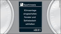 Kombiinstrument: Sparhinweis