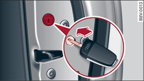 Passenger's door (open): Locking manually