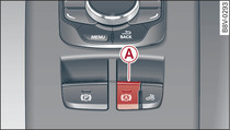 Pormenor da consola central: botão da assistência no arranque