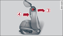 Указания по регулировке устройства помощи при посадке и по отклонению спинки сиденья с запоминанием угла наклона