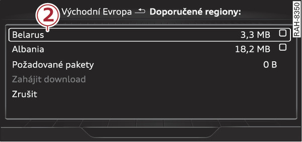 Obr. 228 Příklad: volba určitého balíčku zemí