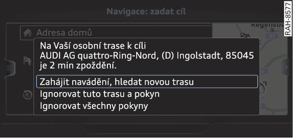 Obr. 221 Pokyn k osobní trase