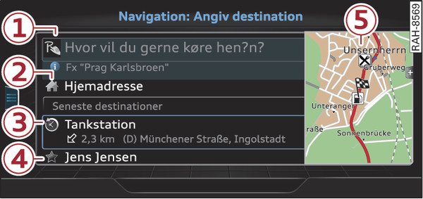 Fig. 216 Eksempel: menuen Angiv destination