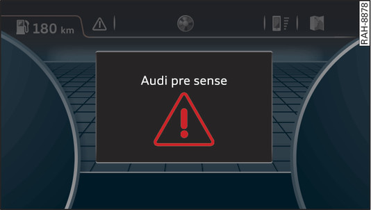 Fig. 136 Instrument cluster: Collision warning