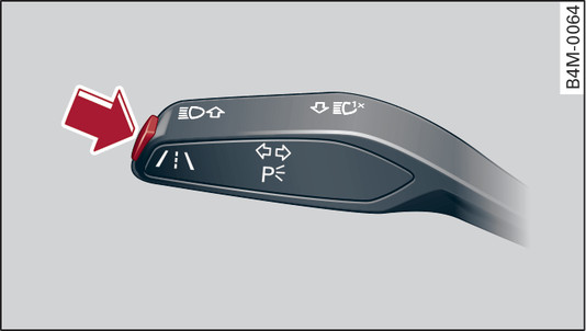 Fig. 137Palanca de los intermitentes: Tecla para active lane assist