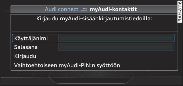 Kuva 212Kirjautuminen myAudiin