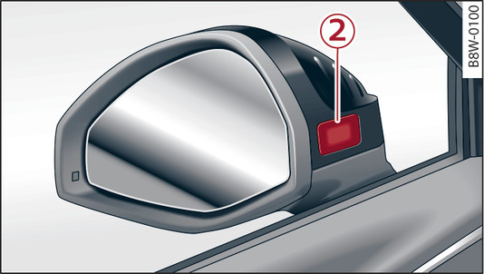 Fig. 142Indicação no espelho exterior