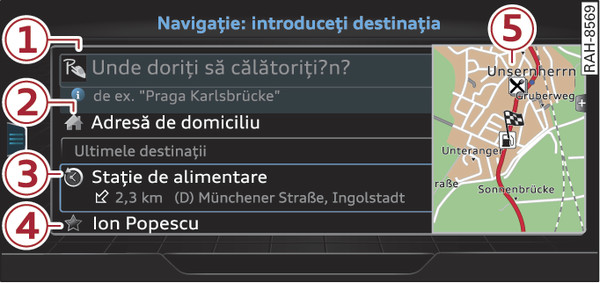 Fig. 216Imagine de referință: meniul de introducere a destinației