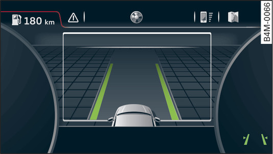 Sl. 139Kombinirani instrument (večbarvni zaslon): active lane assist je vključen in aktiven