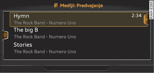 Sl. 248Primer: seznam predvajanja