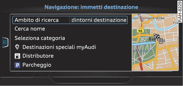 Fig. 227Esempio: ricerca di una destinazione speciale