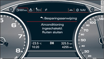 Instrumentenpaneel: Besparingsaanwijzing