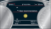 Instrument cluster: Advanced gear-change indicator