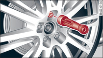 Hjul: Innersexkant för att vrida runt hjulbultarna