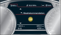 Kombiinstrument: Utökad växlingsindikator