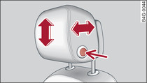 Front seat: Adjusting head restraint