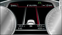 Cuadro de instrumentos: Lane assist activado y operativo