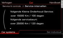 Infotainment: Voorbeeld van een service-intervalindicatie