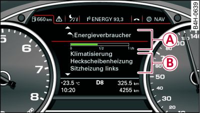 Kombiinstrument: Extra förbrukare