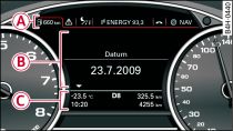 Gösterge tablosunda sürücü bilgilendirme sistemi